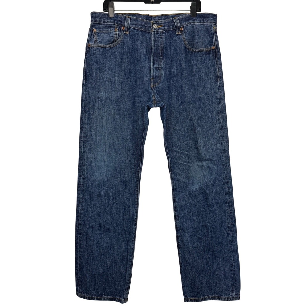Levi's 501 BUTTON FLY Original Fit Jeans Mens 36x32 Cotton Straight Denim *Read